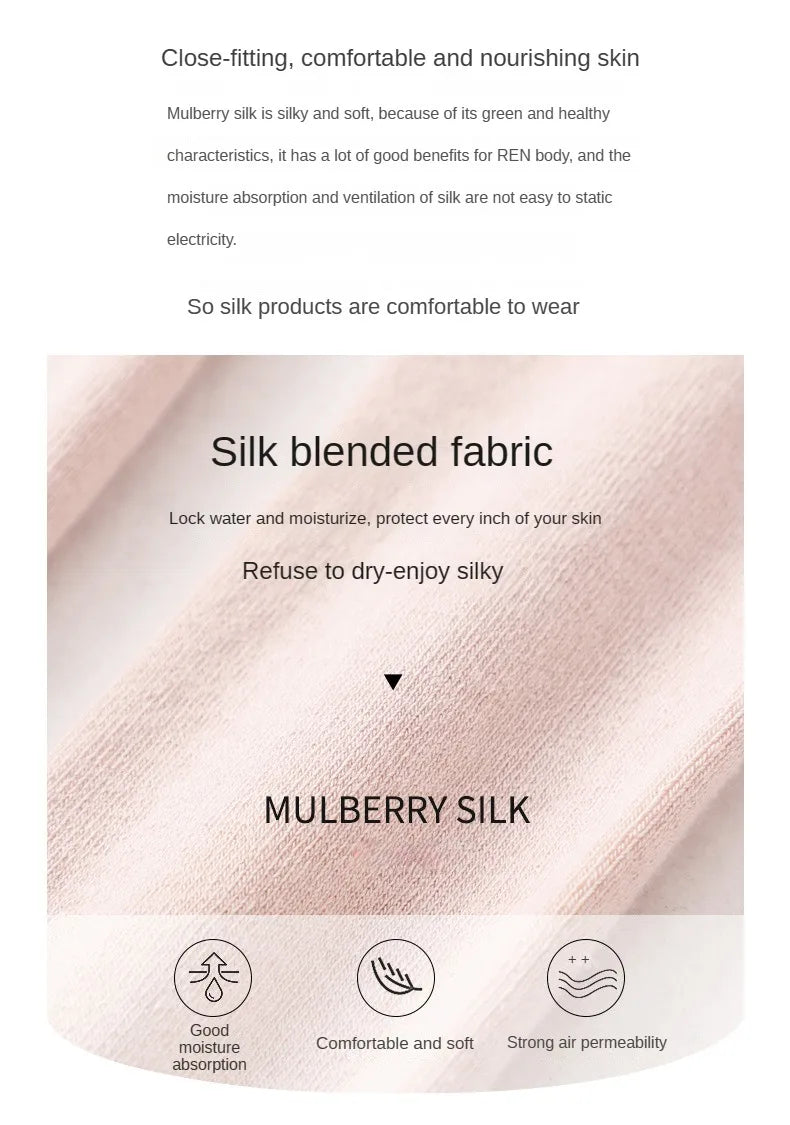 Women's Autumn and Winter Mulberry Silk Blend Tights Slim High Waist Skinny Anti-Hook Thick Warm Leggings Tights Stockings.