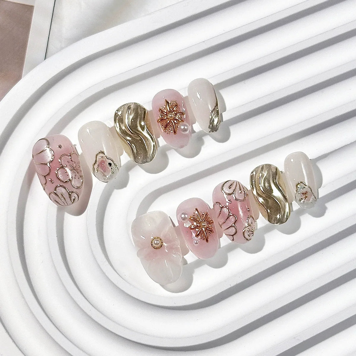 10Pcs Short Oval Handmade Press on Nails Cat Eye Fake Nails Simple False Nails Full Cover Nail Tips 네일팁 Накладные Ногти Uñas.