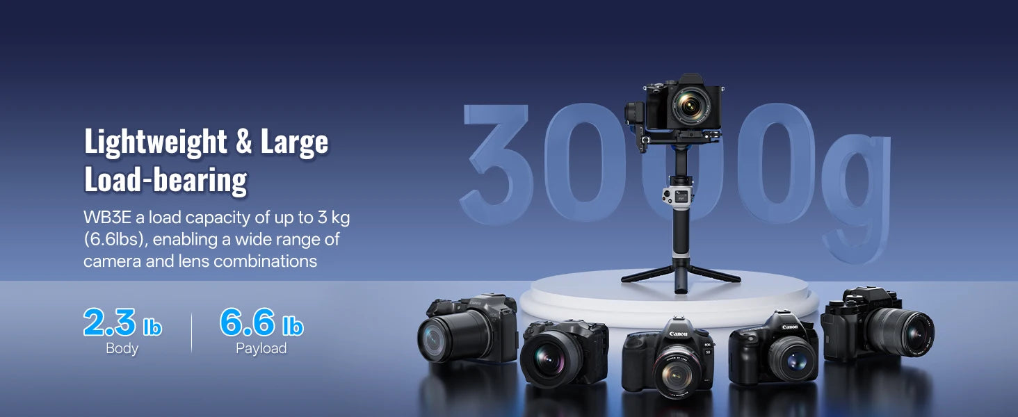 ZHIYUN Official CINEPEER WEEBILL 3E Camera Stabilizer Handheld Gimbal 3-Axis Cameras Gimbals for DSLR Mirrorless Cameras.
