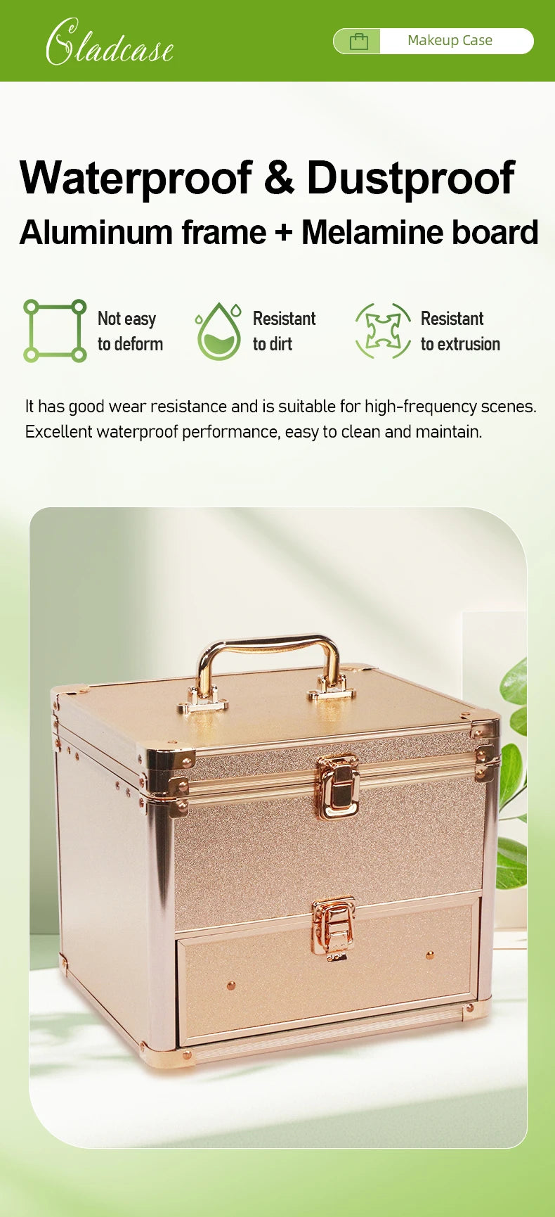 Large Capacity Makeup Case with LED Mirror Multiple Size Options Cosmetic Box LED Mirror Makeup Storage Box for Beauty Salons.