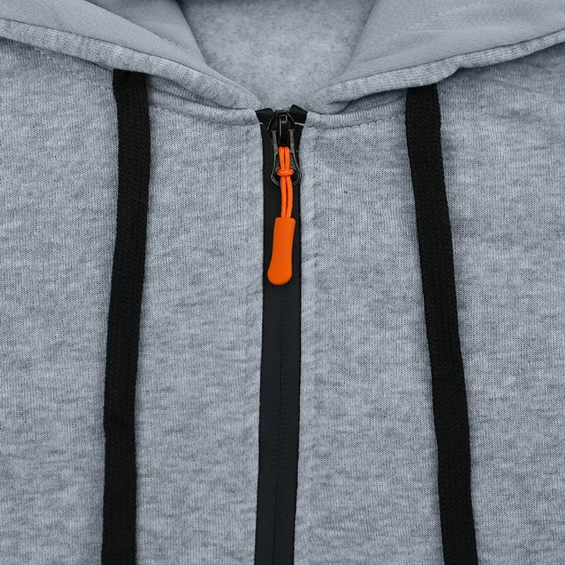 Pullover Hoodie Set Reißverschluss Multi-Pocket Pullover Herren Sport Casual Top Zweiteiliges Set