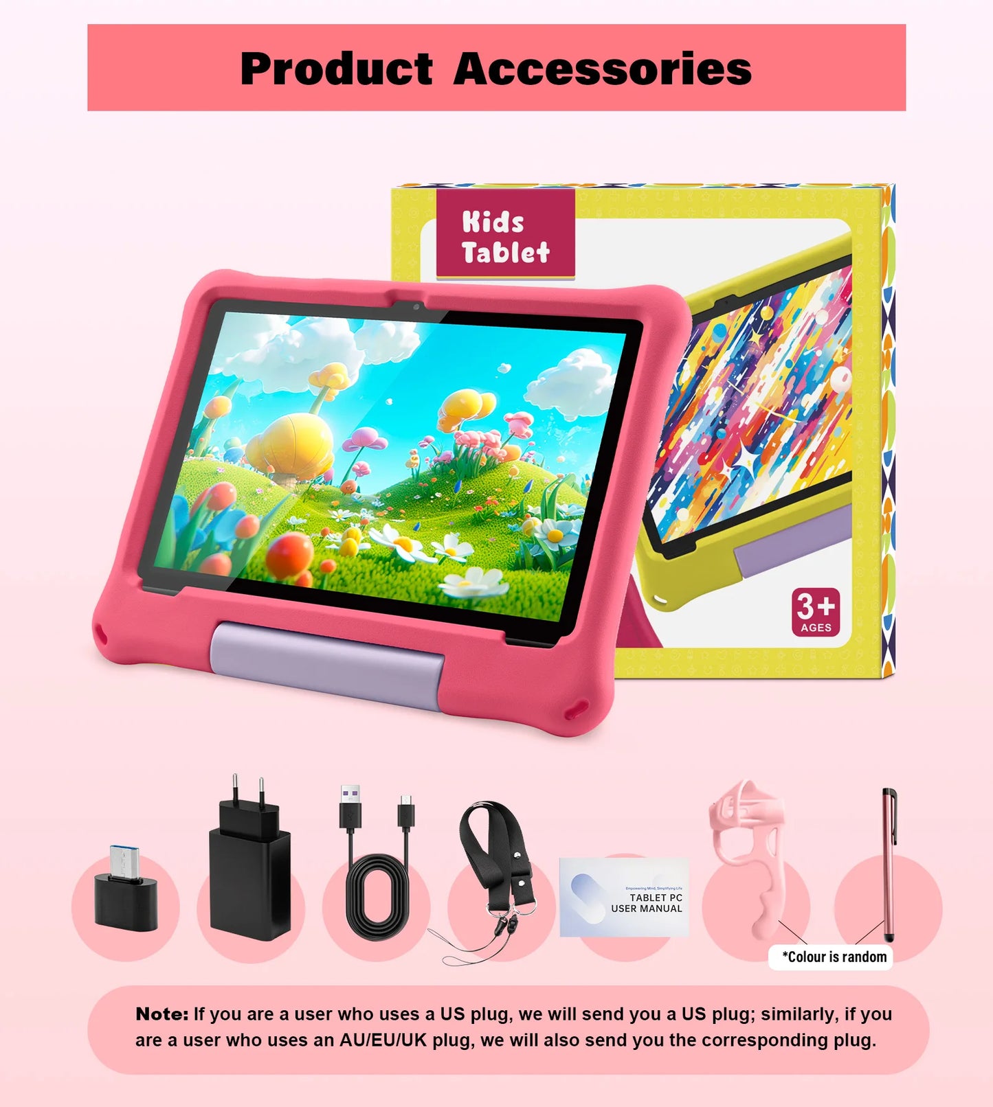 ANRY 10.1 inch Kids Android 15 Tablet 8GB (4+4GB) RAM 64GB ROM 5000Mah Octa-core 5G Wifi Children's Learning Educational Tablets.