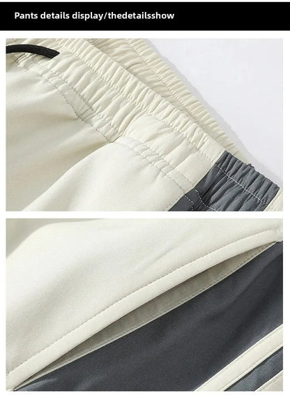 Cool Casual Sports Suit for Teenage Boys Large Size Trendy Workwear Pants Included One Complete Set Handsome Male Apparel