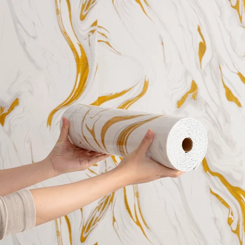 Selbstklebende Wandaufkleber aus dickem Schaumstoff, Marmorimitat, Tapeten für Schlafzimmer, Heimdekoration, wasserfeste Wandpaneele zum Abziehen und Aufkleben