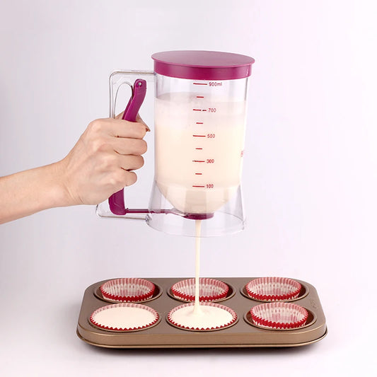 1 Pcs 900ml Batter Dispenser Hand-held Graduated Funnel Pastry Dough Dispensador For Pancake Cupcakes Cake.