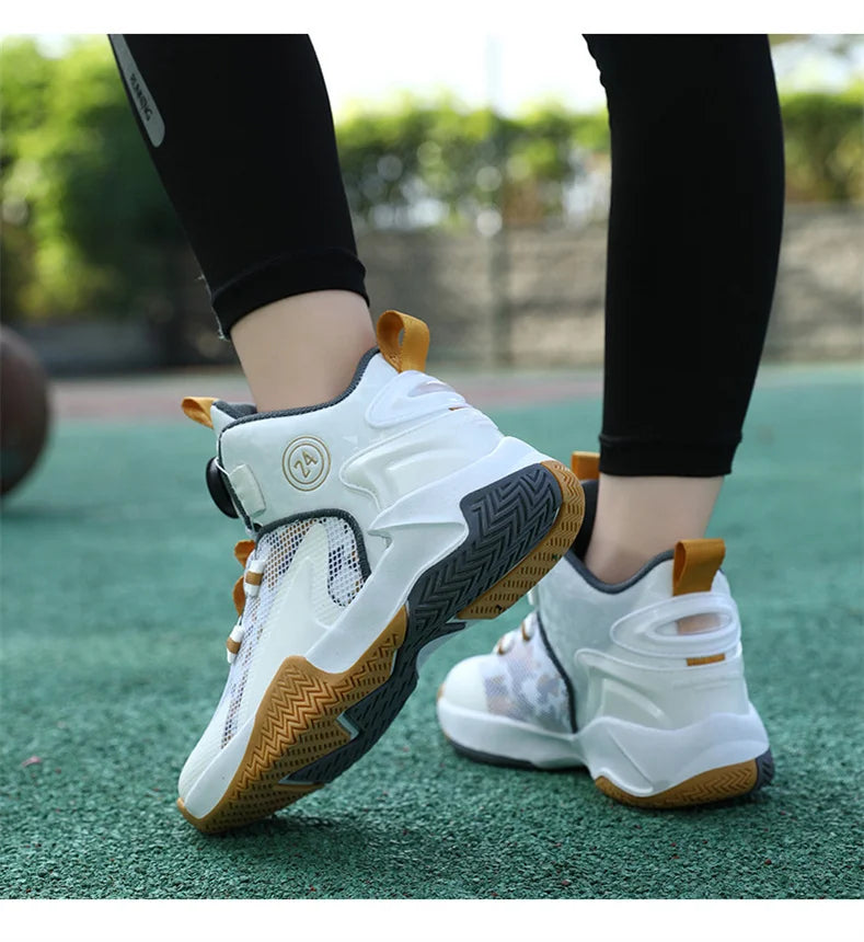 Kids Basketball Shoes Boys Sneakers Non-slip Child Trainer Basket Shoes Outdoor Children Sport Shoes.