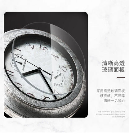 100 % wasserdichte Wanduhr, Outdoor-Uhr, Badezimmer, Küche, Terrasse, Geschäft, Wohnzimmer, dekorative Wanduhr, stilvolle, geräuschlose Wanduhr