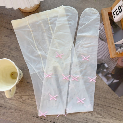 New Lolita Velvet Bowkont Embroidery Pearl Tights Pantyhose Flash Diamond Women Tight JK Style Sweet Girls Kawaii Cute Stockings