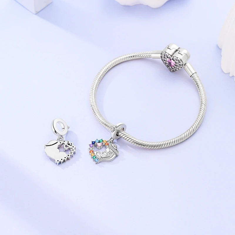 Fit Original Bracelet 925 Silver Butterfly and Sunflower Heart Shape Charms Beads For Women Jewelry Making Fashion Pendant.