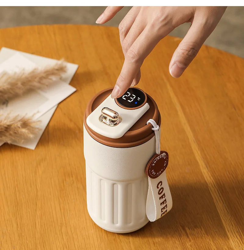 450ml Thermos Bottle Smart Display Temperature 316 Stainless Steel Vacuum Cup Office Coffee Cup Business Portable Thermal Mug.