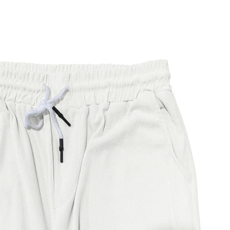 Sommer neue europäische und amerikanische Handel große Herren einfarbig Set mit Kragen, Kurzarm, Reiß verschluss Hosen Set, 2 Stück.