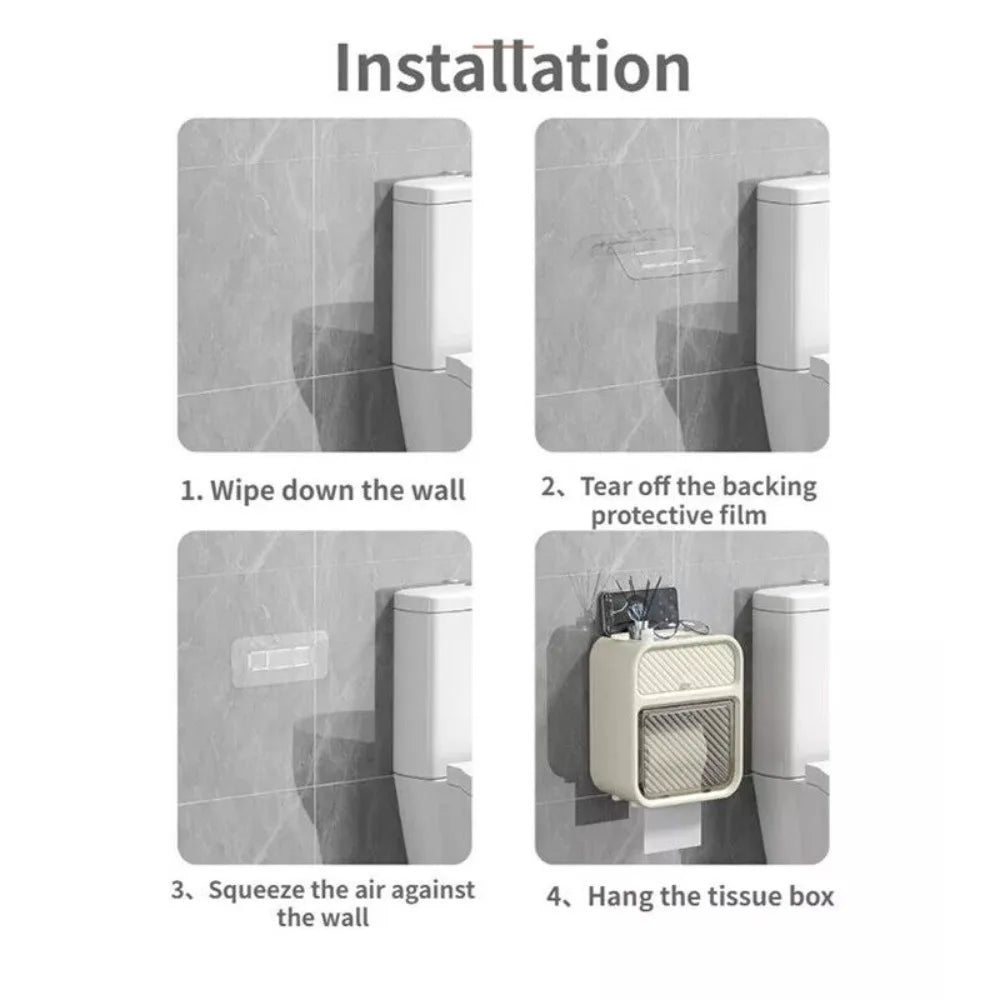 Doppelschichtiger Toilettenpapierhalter zur Wandmontage, ohne Bohren, für Badezimmer, Seidenrollenspender, Aufbewahrungsbox, Badezimmerzubehör