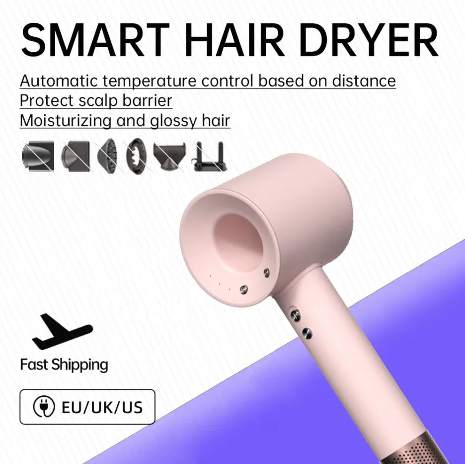 Bladeless high-speed hair dryer, negative ions, high power, silent and quick drying Dryer Portable Suitable for home and travel