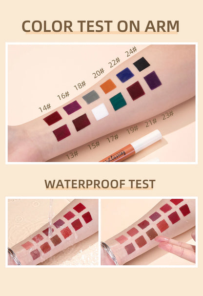 QIBEST Matte Liquid Lipstick Waterproof Long Lasting Lip Gloss Velvet Mate Nude Red Tint Tube Lipsticks Lipgloss Makeup Cosmetic.