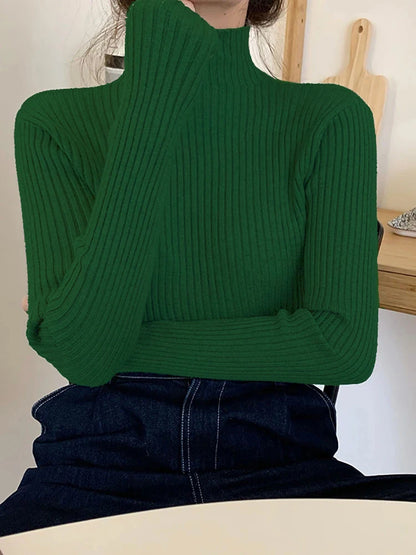 2026 chic Herbst winter Pullover Pullover Frauen Langarm casual rollkragen warme grundlegende Pullover stricken Jumper top