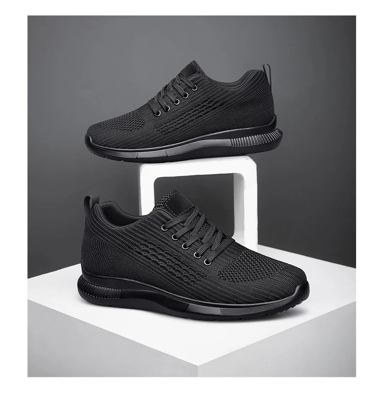 Men Big Size 37-47 Breathable Mesh Elevator Sport Shoes Soft Comfortable 6cm Hidden Heels Height Increasing Sneakes Lift Casual.