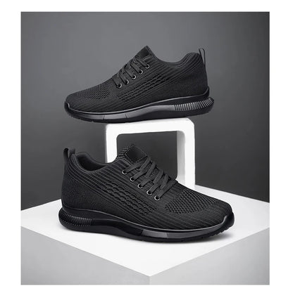 Men Big Size 37-47 Breathable Mesh Elevator Sport Shoes Soft Comfortable 6cm Hidden Heels Height Increasing Sneakes Lift Casual.