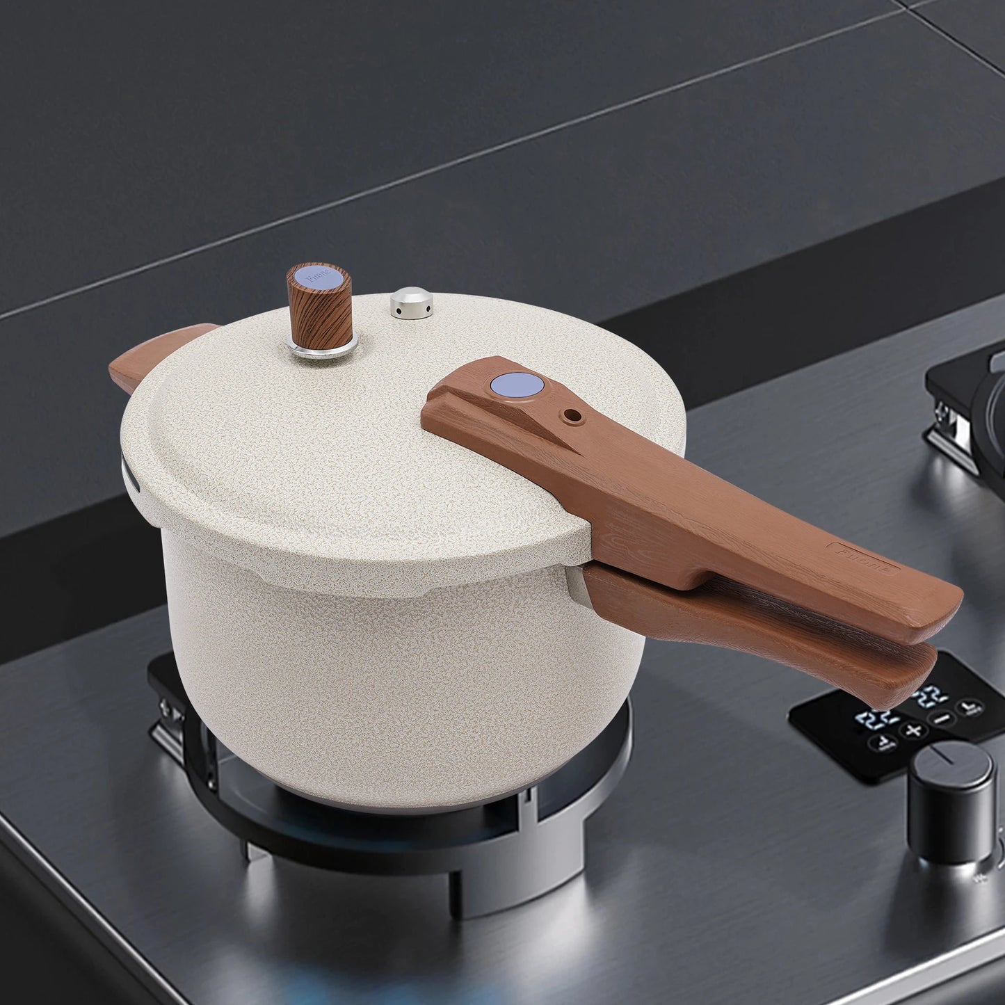 7L 24cm 80kPa Stainless Steel Pressure Cooker Beige Pressure Cooker For Cooking Kitchen Pot For Homes Fast Restaurants Hotels.