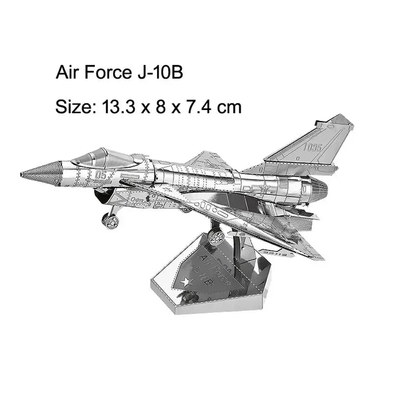 3D Metal Puzzles Military J-20 J-10B SU-34 KA-50 Fighter UFO RAH-66 Helicopter DIY Handmade Assemble Model Jigsaw Puzzles.