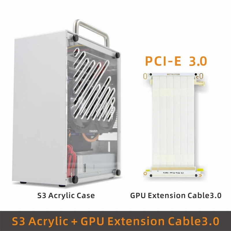 METALFISH S3 MINI ITX Case Aluminum 5 Litre PC Gaming Small Chassis With Handle Support RTX3060/13600 Computer Compact A4 Case.