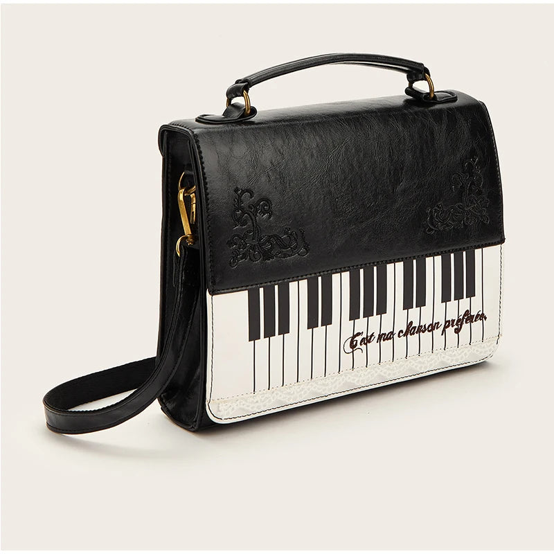 Fashion Polka Dot Ladies Piano Bag New Style Niche Underarm Shoulder Bag Sweet Personality Piano Backpack Women's Bag Square Bag