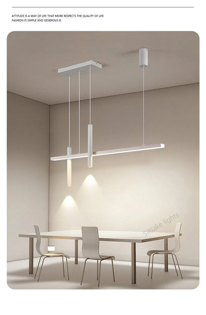 Neue Restaurant Kronleuchter moderne einfache Esszimmer Tisch Bar Lichter lange Streifen Scheinwerfer kreative Designer Pendelleuchten.