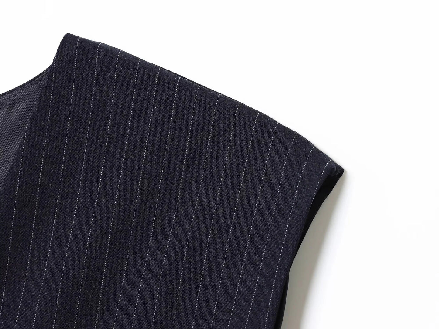 ZERAINS Autumn women's sleeveless V-neck short vest loose fit with waistband pleated high waisted pants set.