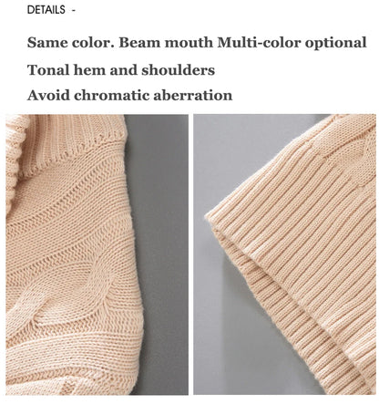 pure Cotton Sweaters Men's High Quality Autumn Cable Knit Christmas Sweater With Zipper Turtleneck Pullovers Zipper Pull Homme.