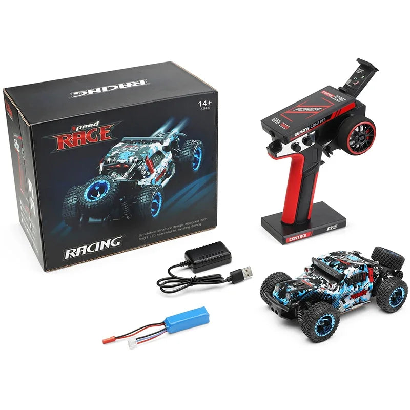 2025 Newest WLtoys  22206 1/22 With Led Lights 2.4G 4WD 15Km/H Metal Chassis Electric High Speed Off-Road Drift RC Cars.