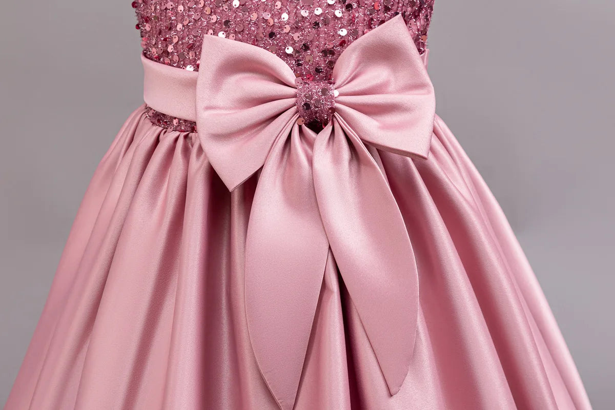 Performance Formelles Partykleid für Mädchen, Kinderkleidung, Paillettenkleider, aktive Kleider für Mädchen, Kinderkleidung, Schwarz, 3 bis 10 Jahre.