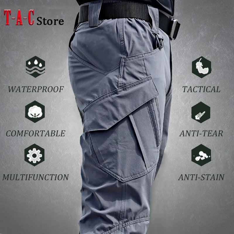 Tactical Cargo Pants Men Outdoor Waterproof SWAT Combat Military Camouflage Trousers Casual Multi Pocket Male Work Joggers.