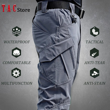 Tactical Cargo Pants Men Outdoor Waterproof SWAT Combat Military Camouflage Trousers Casual Multi Pocket Male Work Joggers.
