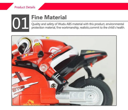 RC1:32 high-speed motor simulation shock absorber Race motorcycle charging 2.4Ghz Parent-child interactive boy's holiday toy.