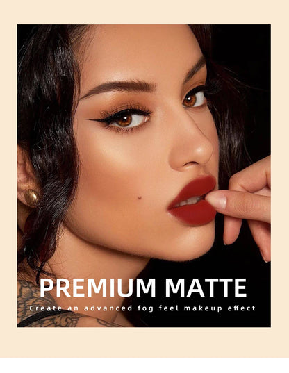 QIBEST Sexy Red Matte Lip Gloss Long Lasting Velvet Liquid Lipstick Lip Makeup Women Beauty Nonstick Cup Waterproof Lipgloss Hot.