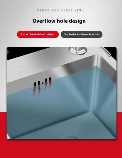 304 Stainless Steel Large Double Sink Kitchen Silver Multifunctional Sinks Household Washbasin Undermount Basin