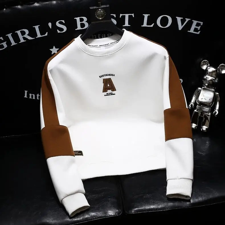 Kontrast Patchwork Plus Größe Trend Hoodies Sweatshirts männer Frühling Herbst Langarm Harajuku Tops Mode Lässig Männer Kleidung.