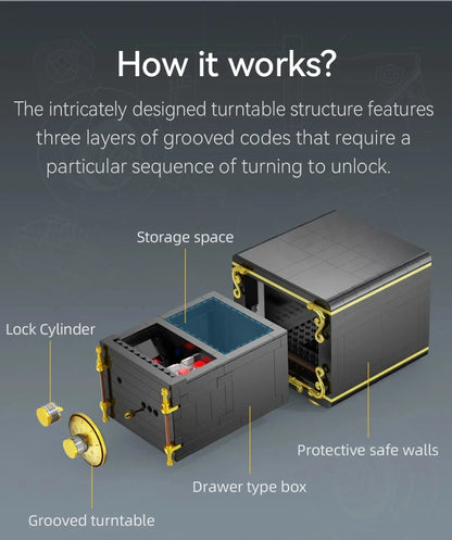 Cada 422PCS City Retro Combination Safe Building Blocks The Secret of Safe Experiment Education Bricks Toys Boys Gifts.