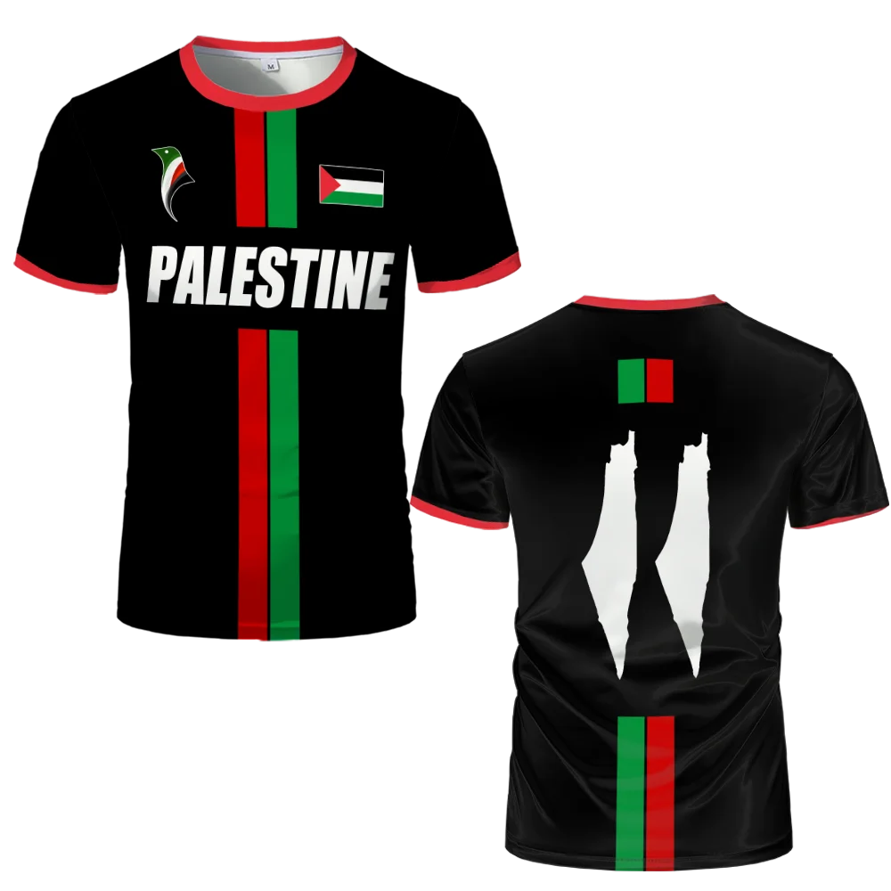 2025 New Palestine Football T-shirts Summer  Men's And Women Palestinian Jersey Gaza Kid's Tees Gifts Wholesale Unisex T Shirt.