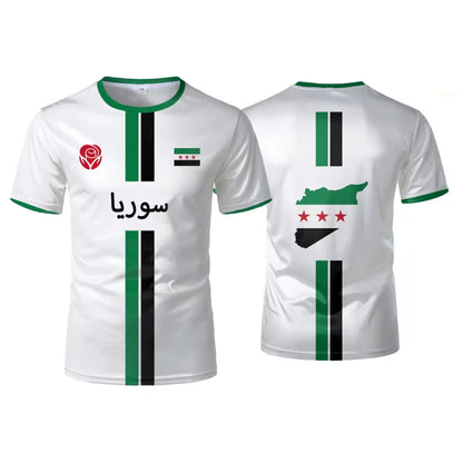 Syria Football T Shirts Men's Sports T-shirts Syrian Flag Street Oversized Tops Unisex Casual Graphic Tees Tops Y2k Mens Gifts.