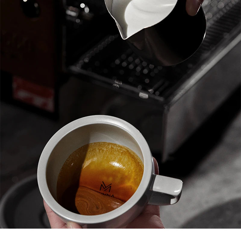 MUVNA Coffee and tea tools Cups 280ml/for Latte,Hot Tea,Cappuccino,Mocha,Cocoa,White/Cup and Saucer Set/Ceramic Latte Coffee Cup