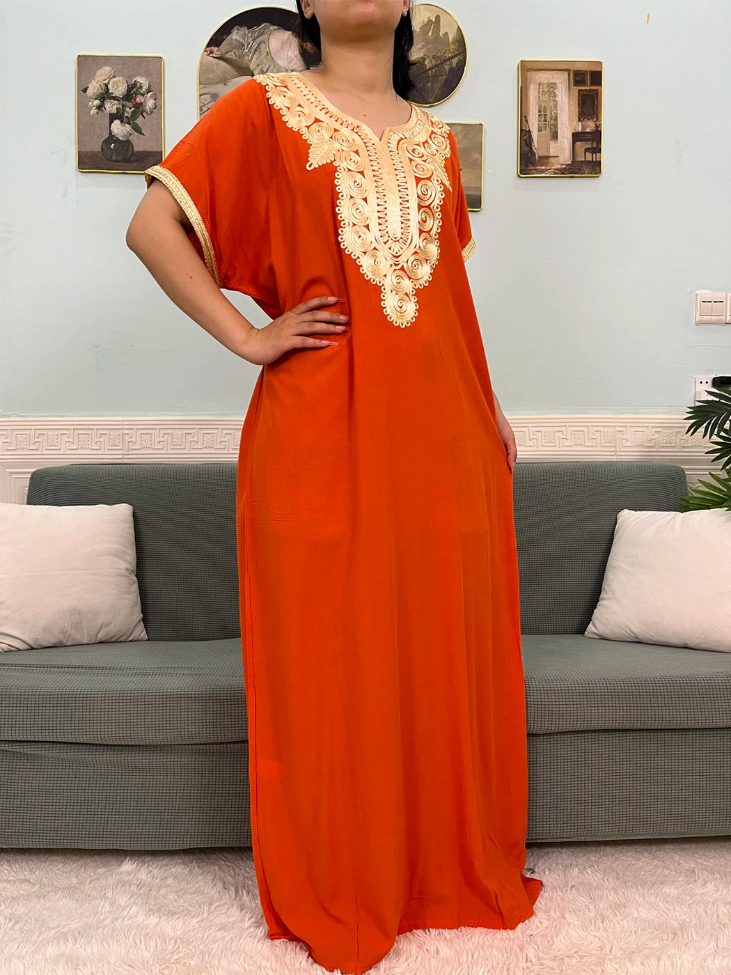 Muslimische Reine Abayas Für Frauen Dubai Baumwolle Applikationen Lose Fit Femme Robe Türkei Islam Traditionelle Kleider Mit Kopftuch Turban