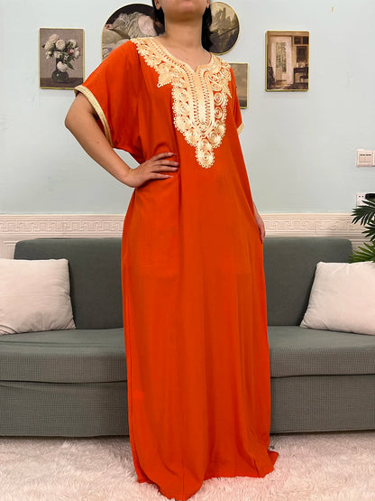 Muslimische Reine Abayas Für Frauen Dubai Baumwolle Applikationen Lose Fit Femme Robe Türkei Islam Traditionelle Kleider Mit Kopftuch Turban