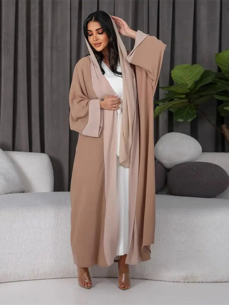 Chiffon Open Kimono Abaya Dubai Luxury 2024 Summer Turkey Muslim Kaftan Modest Dress Islam Kebaya For Women Robe Femme Musulmane.