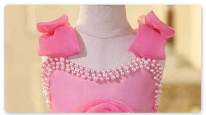2025 Prinzessinnenkleid zum ersten Geburtstag für Mädchen, neue Hochzeit, Blumenmädchen, Klavieraufführung, Host-Kleid, Party-Kleidung, Outfits, passendes Bankett.