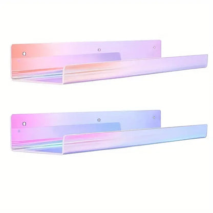 KUUJOJO Acryl-Bücherregal, Acryl-Regale zur Wandaufbewahrung, Nagellack-Organizer, Wand, Ausstellungsregal-Organizer für Badezimmer, Livi