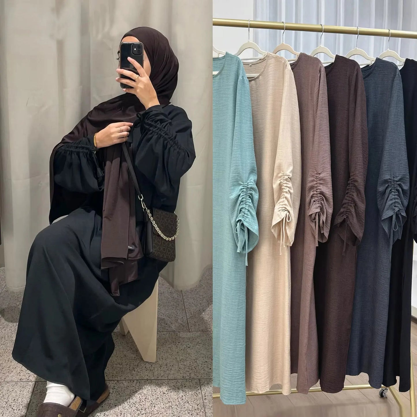 Eid Islamischen Modest Kleid für Frauen Abaya Spitze-up Hülse Marokko Casual Ramadan Vestidos Gebet Kaftan Dubai Muslimischen Lange robe.