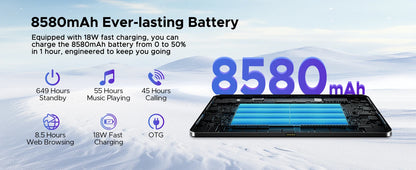 DOOGEE T40 Android Tablet 14 11 ''IPS 2.5K 8GB RAM 512GB ROM Helio G99 8580mAh 18W Charge Face Unlock 7.6mm ultra-thin Tablet.