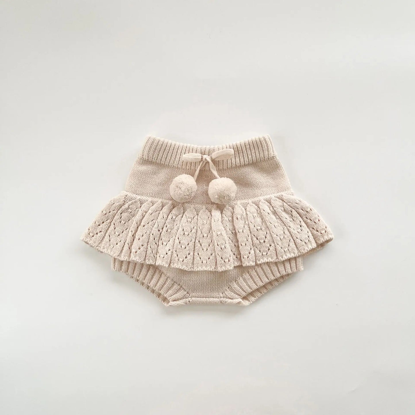 Babykleidungsset 2025, Herbst und Winter, neuer Baby-Strickanzug, Handhaken, Ballpullover + Blasenball-Rock, Hose.