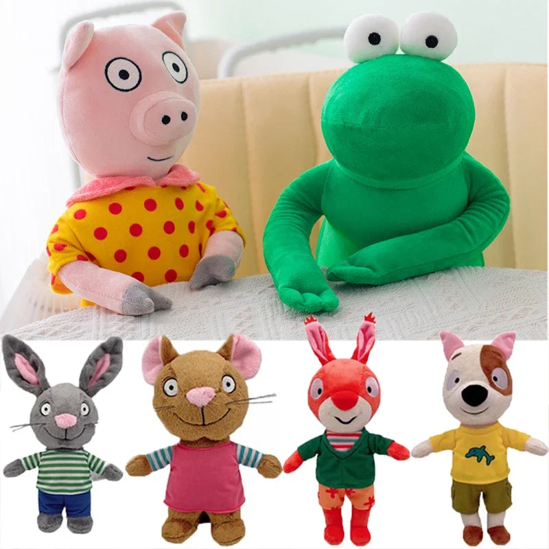 Pip and Posy Plush Toys Rabbit Mouse Pig Frog Stuffed Dolls Kids Educational Plushies Figure Cartoon Pillow Kids Christmas Gifts.