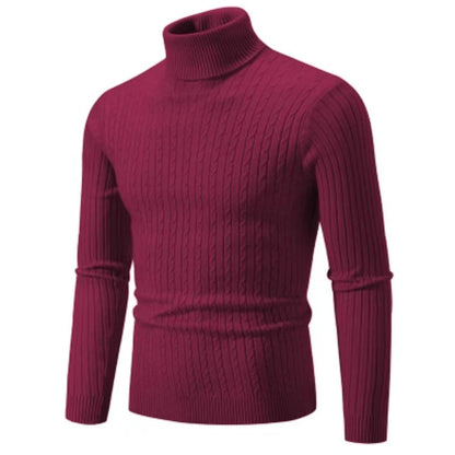 2025 New Men's High Neck Sweater Solid Color Pullover Knitted Warm Casual Turtleneck Sweatwear Woolen Mens Winter Outdoor Tops.